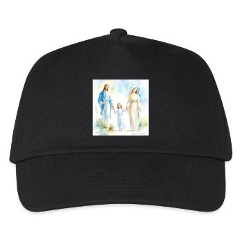 Heilige Familie Religiöses Porträt - Die Heilige Familie - Kinder Basecap - Schwarz - Vorne