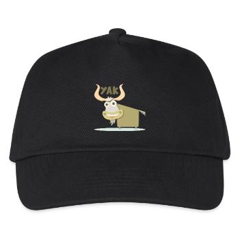 Fröhliche und farbenfrohe Illustration eines Yaks - Kinder Basecap - Schwarz - Vorne