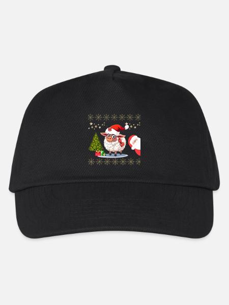 Festliches Weihnachtsschaf - Pullis und Süße Kleid - Kinder Basecap - Schwarz