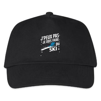 Ich kann nicht Ski fahren - Kinder Basecap - Schwarz - Vorne