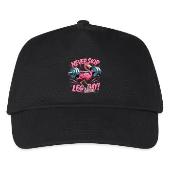 Leg Day Flamingo Leg Workout Funny Gym Gift - Kids’ Baseball Cap - black - Front