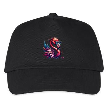 Trendy Flamingo Art with Sunglasses - Kids’ Baseball Cap - black - Front