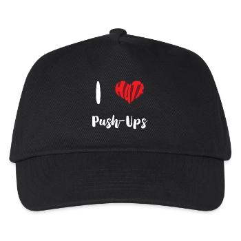Fitness Workout I Hate Push-Ups Training Exercise - Kids’ Baseball Cap - black - Front