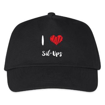 Fitness Ich hasse Sit-ups Training Übung - Kinder Basecap - Schwarz - Vorne