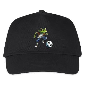 Frösche Fussball - Kinder Basecap - Schwarz - Vorne