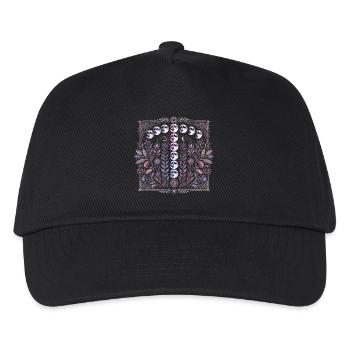 Cosmic Blooms Lunar Blumendesign - Kinder Basecap - Schwarz - Vorne