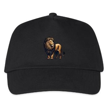 Majestätisches Löwen-Vektor-Design - Kinder Basecap - Schwarz - Vorne
