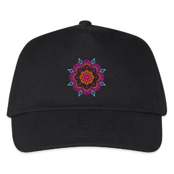 Yoga Ornament Stern Schneeflocke Weihnachten om - Kinder Basecap - Schwarz - Vorne