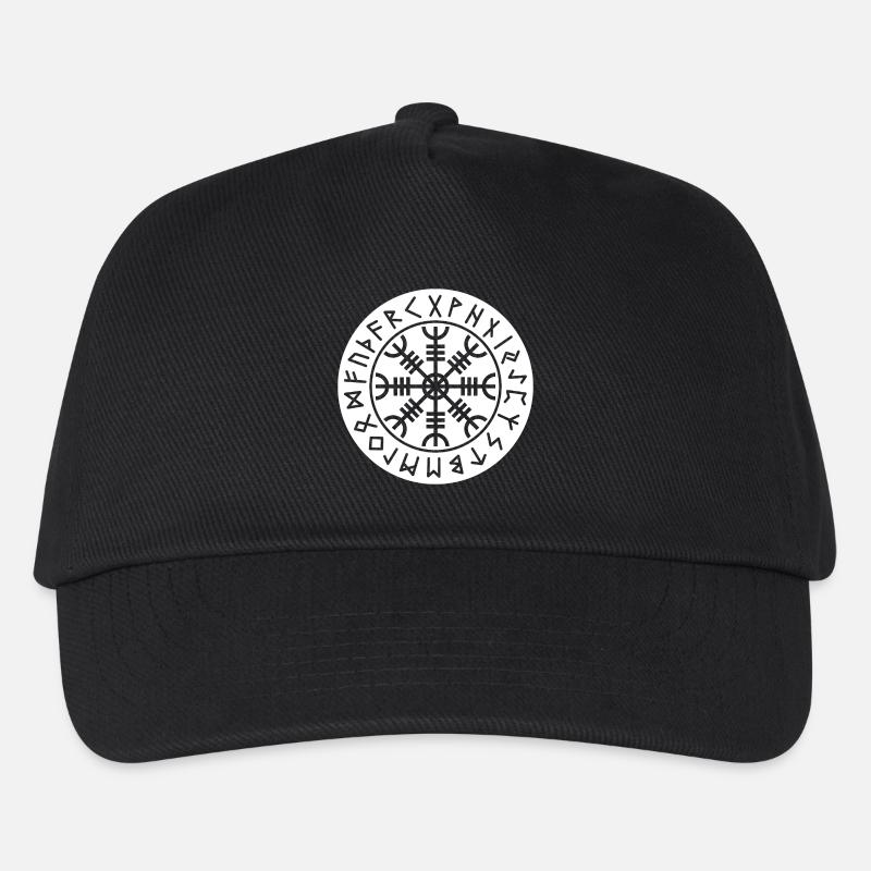 Cercle blanc de runes d’Aegishjalmur - Casquette de baseball Enfant - noir