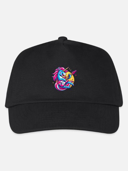 Rockiges Einhorn Gitarrendesign - Kinder Basecap - Schwarz