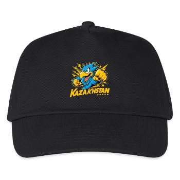 Kasachstan Adler Flagge Fahne Power cool Geschenk - Kinder Basecap - Schwarz - Vorne