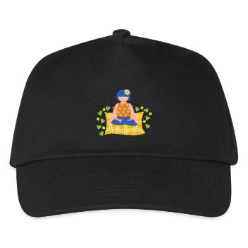 Fille méditant dans la nature - Casquette de baseball Enfant - noir - Devant