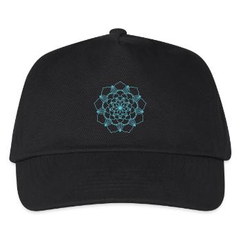 Eisblume Mandala Yoga Stern Dekoration Meditation - Kinder Basecap - Schwarz - Vorne