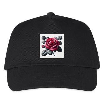 Red rose - Kids’ Baseball Cap - black - Front