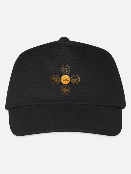 "Ein Mädchen Namens Willow" Logo Und Vier Elemente - Kinder Basecap - Schwarz