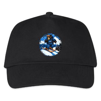 Bear Skier / Ski Bear - Kids’ Baseball Cap - black - Front
