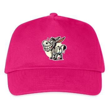 Funny Donkey Cartoon Retro Sticker Design - Kids’ Baseball Cap - fuchsia - Front