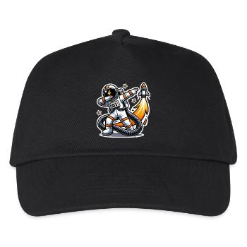 Lustiges Dabbing Astronaut Space Design - Kinder Basecap - Schwarz - Vorne