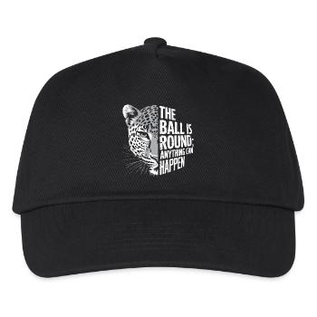 Der Ball ist rund, Leopard - Kinder Basecap - Schwarz - Vorne