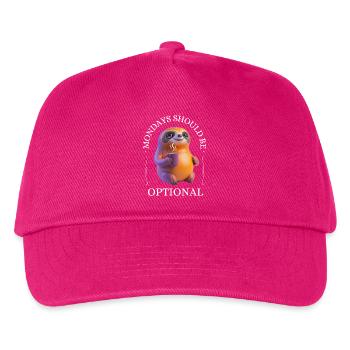 Monday grouch – coffee-drinking sloth - Kids’ Baseball Cap - fuchsia - Front