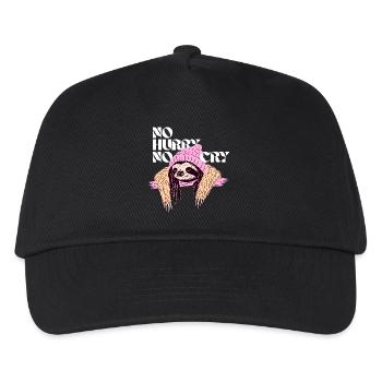 No Hurry, No Cry – Relaxed Reggae Sloth - Kids’ Baseball Cap - black - Front