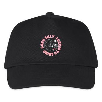 Born Silly, Forced to Grind – Verspielte Katze - Kids’ Baseball Cap - black - Front