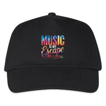 Musik ist meine Flucht Bunt - Kinder Basecap - Schwarz - Vorne