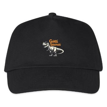 Göttisaurus Firmgötti Taufgötti Göti Fragen - Kinder Basecap - Schwarz - Vorne
