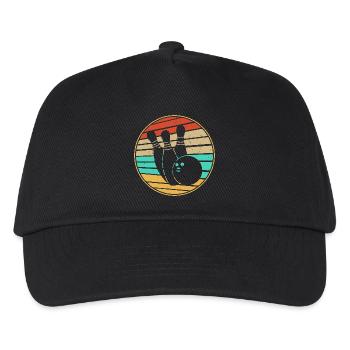 Bowling Retro - Kinder Basecap - Schwarz - Vorne