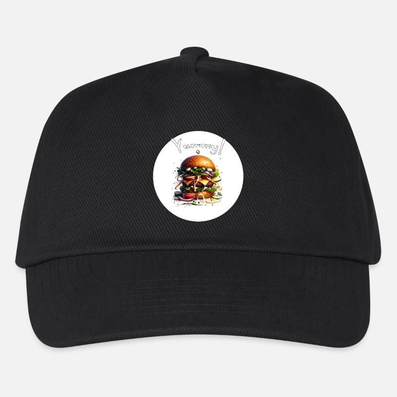Yummy Burger Kunst - Kinder Basecap - Schwarz