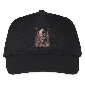 Raccoon Floral Moon Vintage Cottagecore - Kids’ Baseball Cap - black - Front