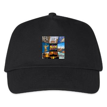 Berlin Skyline City Germany Collage Graffiti - Kids’ Baseball Cap - black - Front