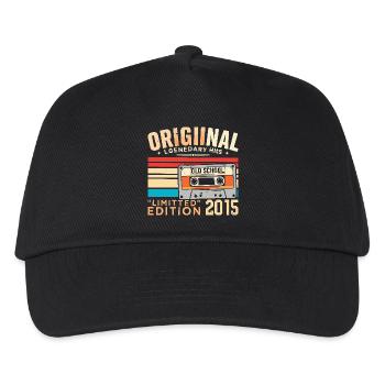 Original 2015, legendär seit 2015 Jahrgang 2015 - Kinder Basecap - Schwarz - Vorne