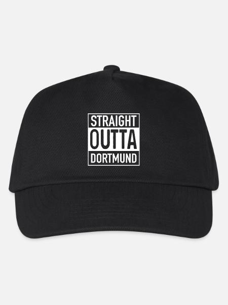 Straight OUTTA DORTMUND - Kinder Basecap - Schwarz
