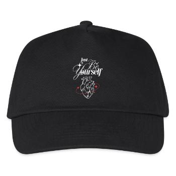 Just Be Yourself – Herz & Selbstliebe - Kinder Basecap - Schwarz - Vorne