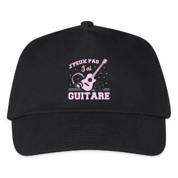 Ich kann keine Gitarre haben - Kinder Basecap - Schwarz - Vorne