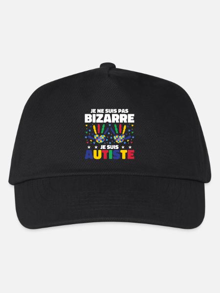 Ich bin nicht seltsam, ich bin Autist - Kinder Basecap - Schwarz