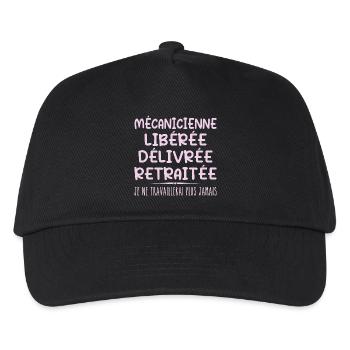 Mechanic celebrates her retirement with humour - Kids’ Baseball Cap - black - Front