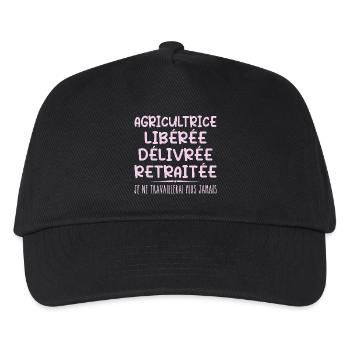Farmer celebrates her retirement with humour - Kids’ Baseball Cap - black - Front