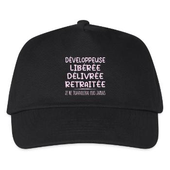 Developer celebrates retirement with humour - Kids’ Baseball Cap - black - Front