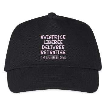 Aviatrice célèbre sa retraite avec humour cadeau - Casquette de baseball Enfant - noir - Devant