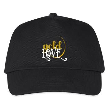 Elegant Gold and White Love Heart Design - Kids’ Baseball Cap - black - Front
