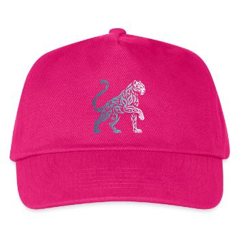 Tribal Panther Farbverlauf Blau Weiß - Kinder Basecap - Fuchsia - Vorne