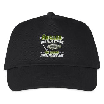 Angler Angeln - Kinder Basecap - Schwarz - Vorne