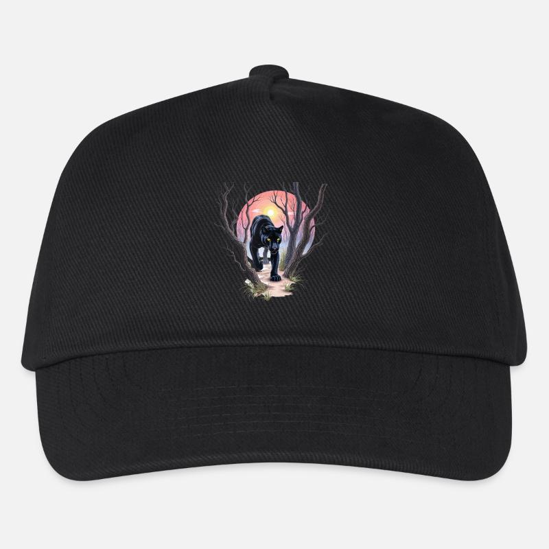 Panther auf der Jagd - Kinder Basecap - Schwarz