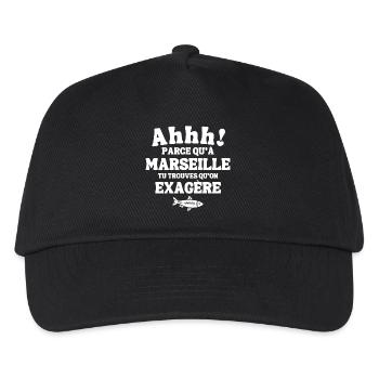 Marseille, ich bin Marseillais, Marseillaise - Kinder Basecap - Schwarz - Vorne