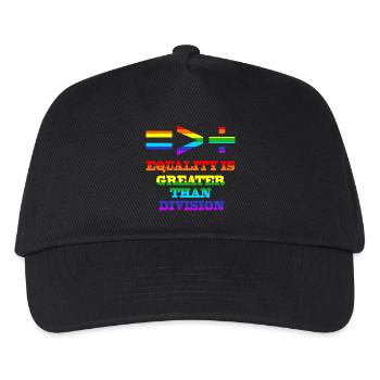 Equality Is Greater Than Divison Gay Pride LGBTQ+ - Kinder Basecap - Schwarz - Vorne