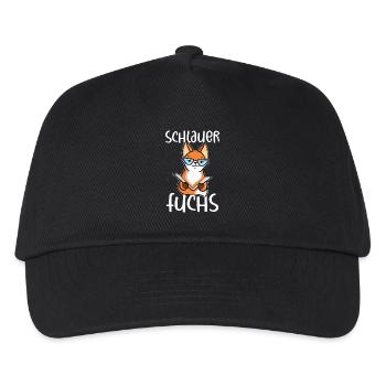 Schlauer Fuchs - Kinder Basecap - Schwarz - Vorne