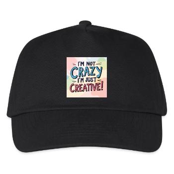 Ich bin nicht verrückt ich bin nur kreativ - Kinder Basecap - Schwarz - Vorne