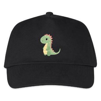 Buntes Dino Kindermotiv - Kinder Basecap - Schwarz - Vorne